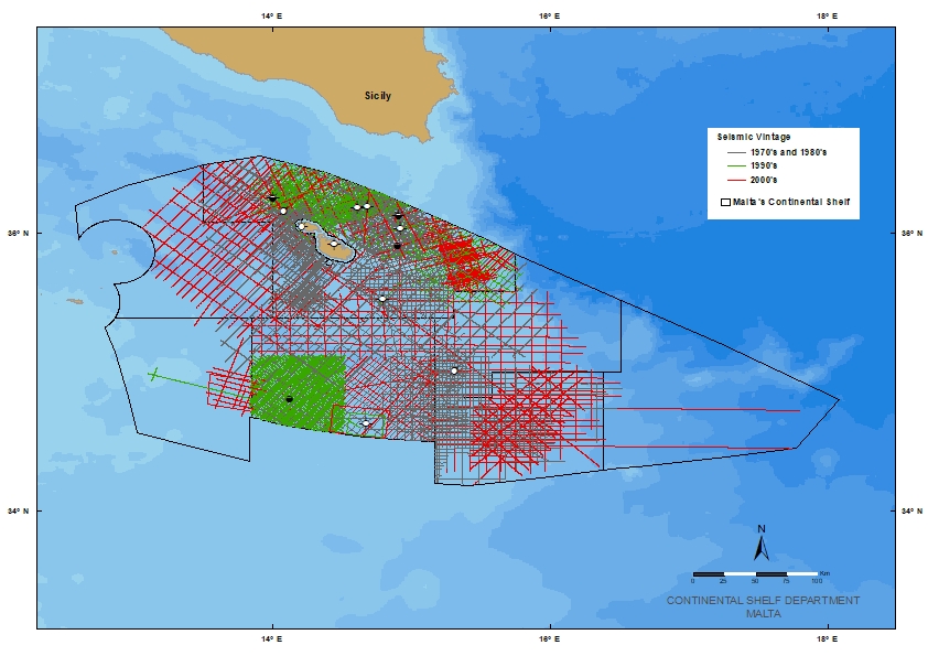 Map showing location of seismic data small